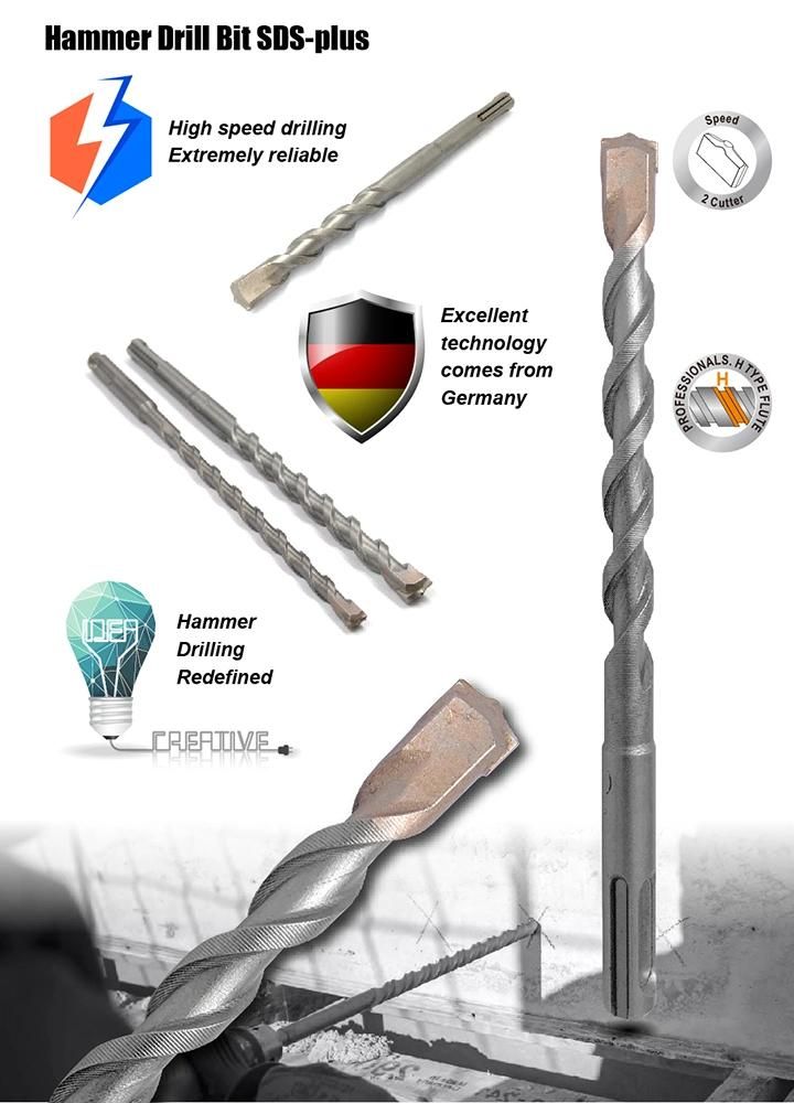 Pgm German Quality Splus 2cutter Hammer Drill SDS Plus for Concrete Brick Stone Cement Drilling