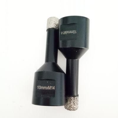 Thread Shank M14 10mm Dry Vacuum Brazed Diamond Coated Drill Bits for Tile Porcelain Ceramics