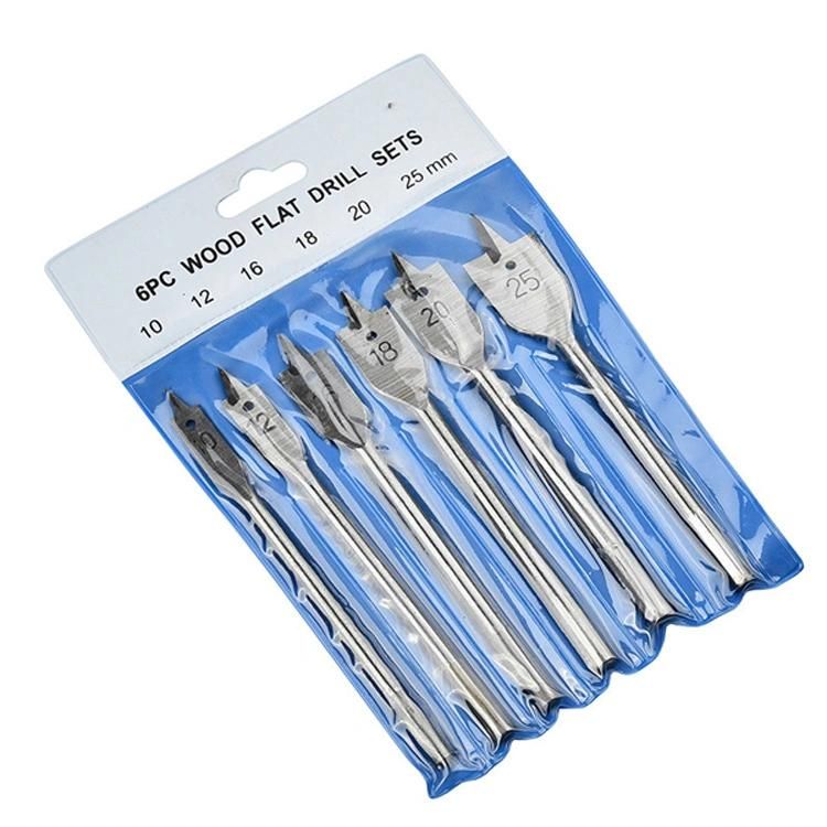 Wooden Case Packing Tri-Point Woodworking Flat Drill Bit Set for Fast Drilling and Wood Clean
