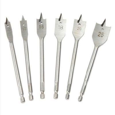 Hex Shank Tri-Point Flat Wood Spade Drill Bits for Wood Drilling