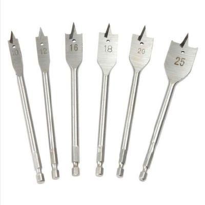 Hex Shank Tri-Point Flat Wood Spade Drill Bits for Wood Drilling