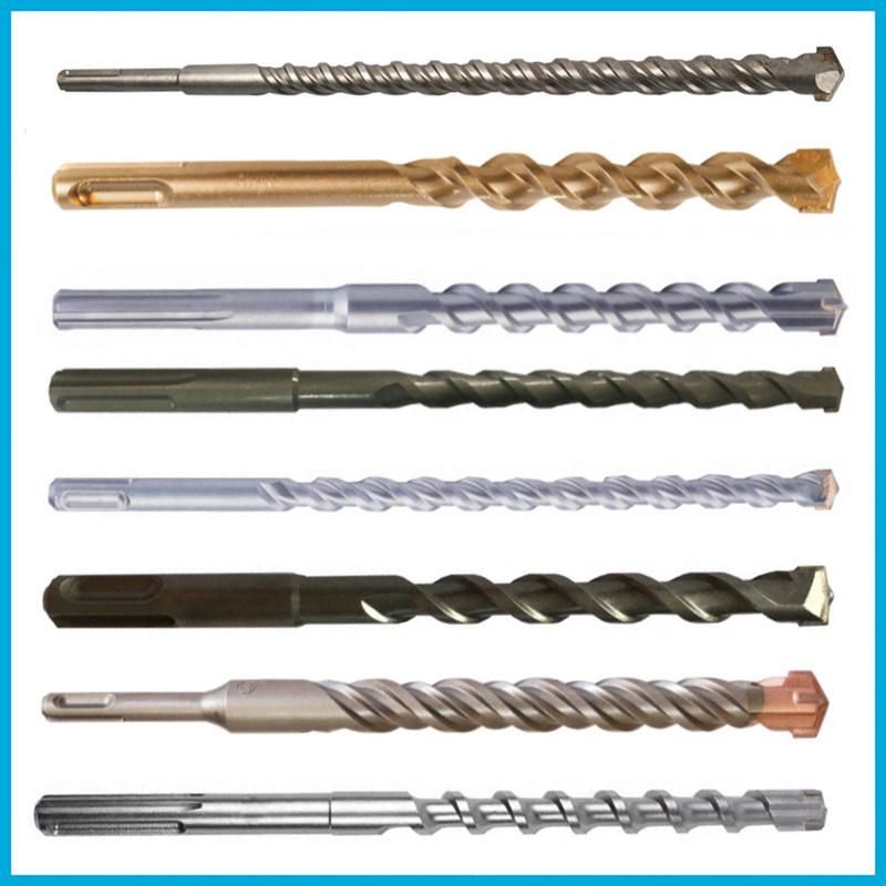 Copper Plated Carbide Single "W" Tip U Flute SDS Plus Rotary Hammer Drill Bit for Concrete and Hard Stone
