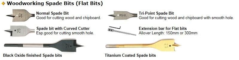 Bright Finish Wood Hole Flat Drill Bit Set