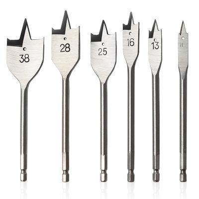 6PCS/Set Flat Wood Drill Wood Flat Drill Bit Set Hole Saw Cutter Woodworking Tools for Wood
