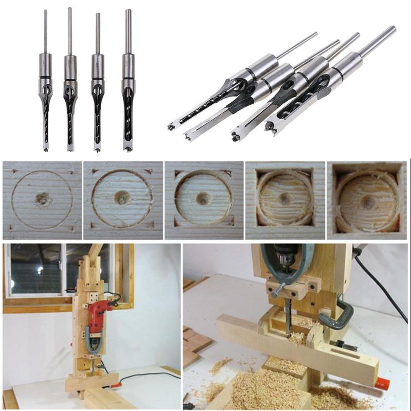 Square Hole Drill Bit for Drilling Square Holes in Wood