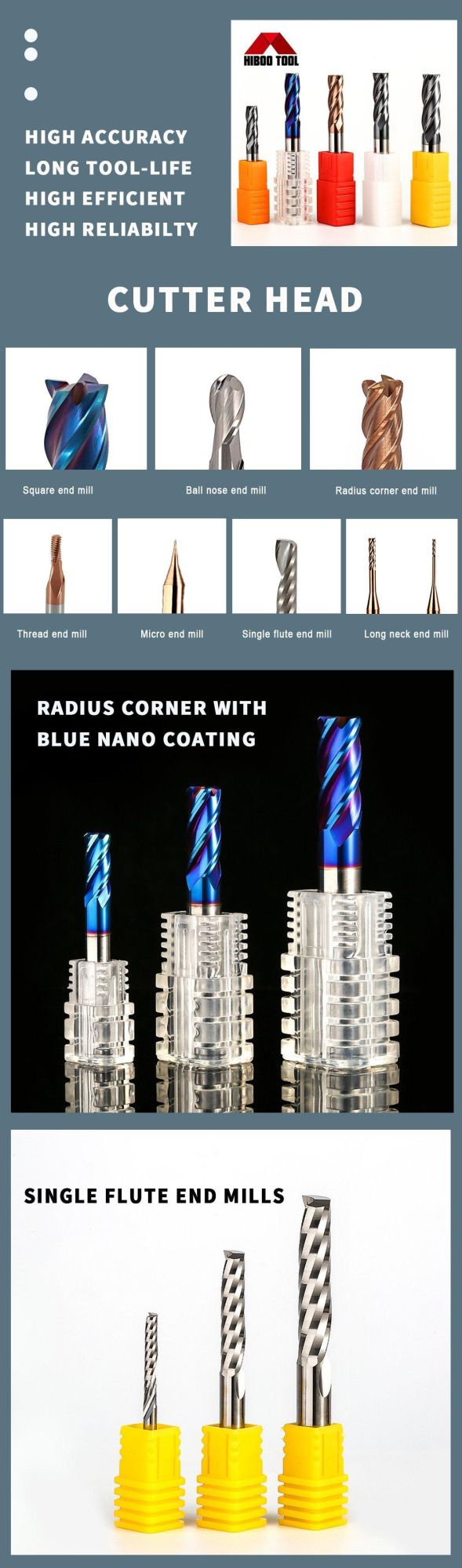 Best Quality HRC60 Carbide Milling Cutter with R1.0 Corner Raduis