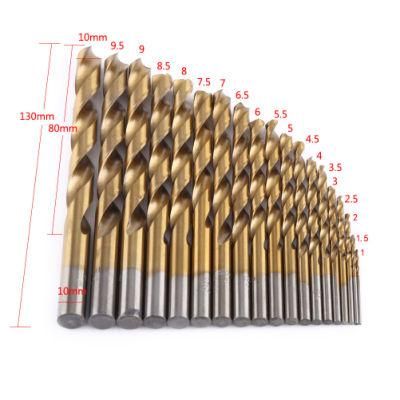 19 Piece HSS Metal Drill Bit Set 1mm-10mm Quality Power Tool Drill Set Kit