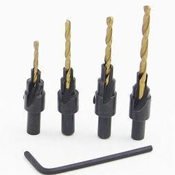 4 PCS Hex Shank Tin-Coated HSS Wood Countersink Drill Bit for Wood Screw