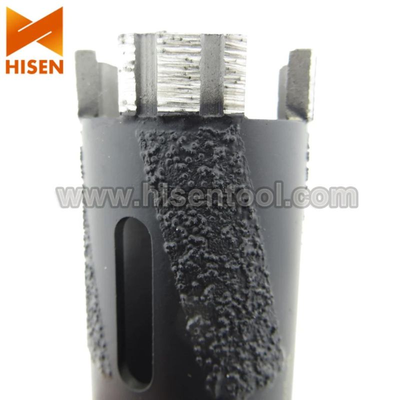 Vacuum-Braized Side Protected Dry Core Drill Bits for Granite