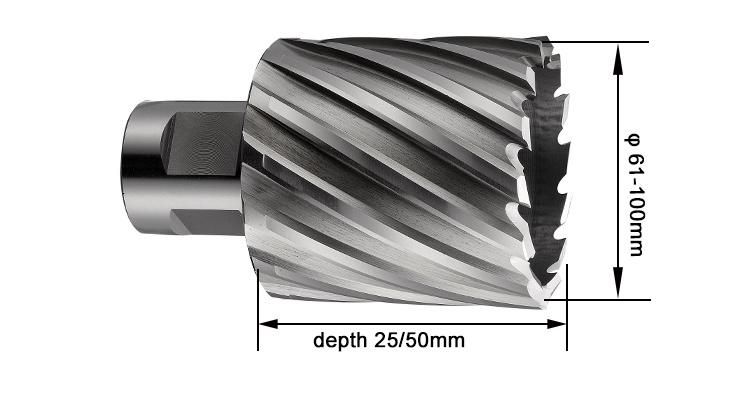 Weldon Shank 50mm Depth HSS Magnetic Core Drill Auunlar Cutter