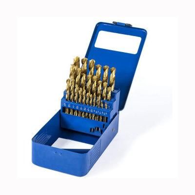 Drill Bit Set, 29-Piece Titanium Twist Drill Bits Kit, 1/16-Inch to 1/2-Inch with Durable Metal Case