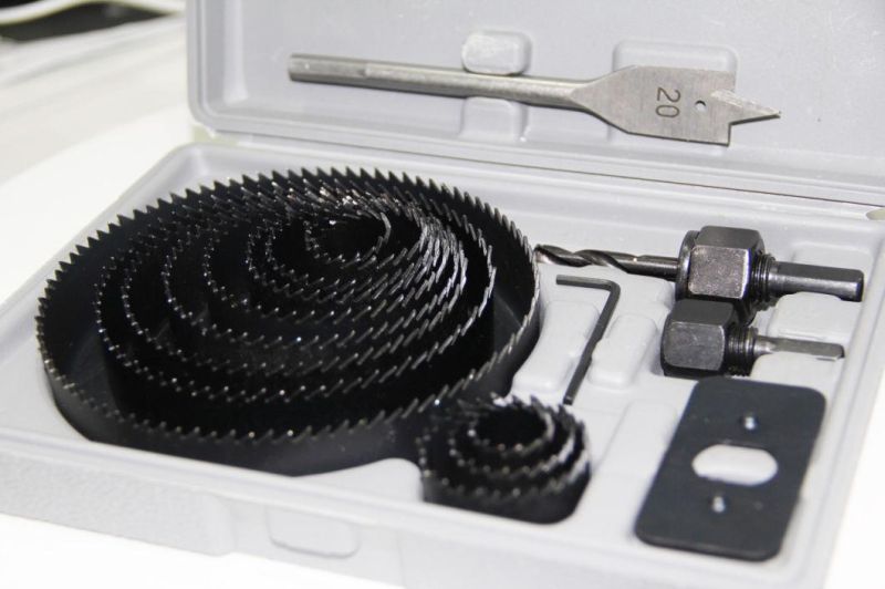 19PCS Carbon Steel Hole Saw Kit for Wood, Plywood, Drywall, PVC etc