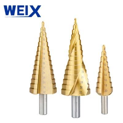 High Hardness 1/4-1-3/8 Drill Set 5 PCS HSS Hole Saw Two Steps Single Flute Step Kit Drill Bit