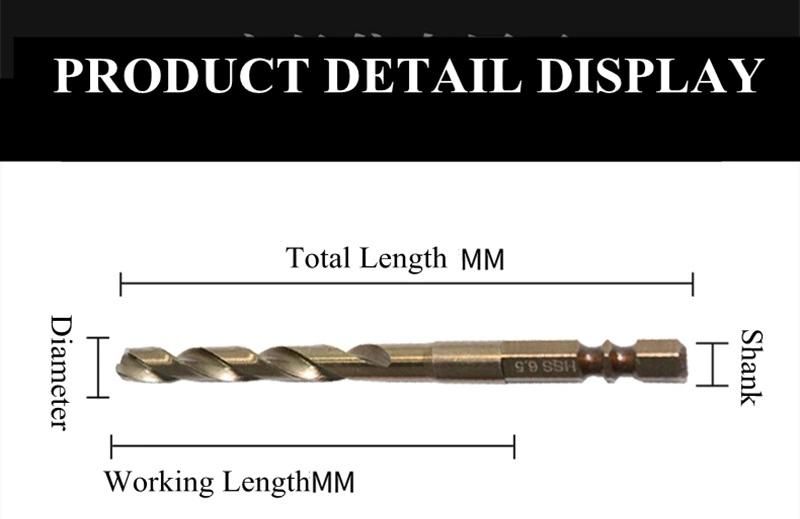 Fully Ground 1/4 Hex Shank Double "R" Slot M35 Twist Drill Bits Drilling for Stainless Steel