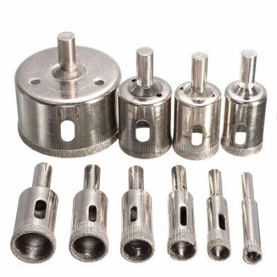 10PCS Diamond Coated HSS Drill Bit Set Tile Marble Glass Ceramic Hole Saw Drilling Bits for Power Tools 6mm-30mm