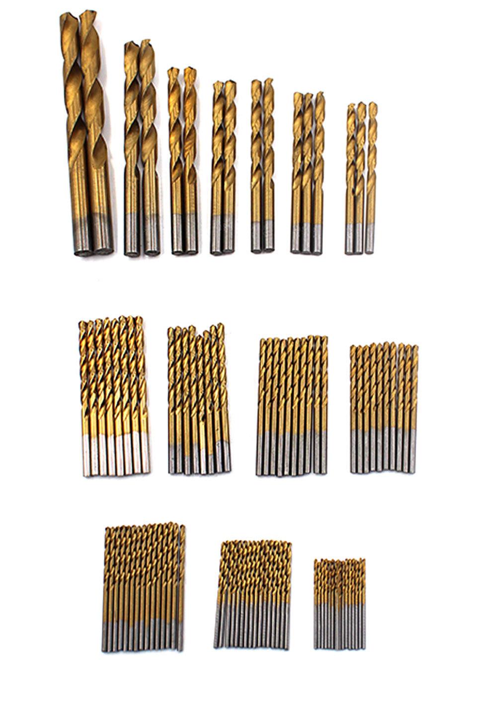 Z-Lion Quick 99PCS 1.5mm-10mm HSS Coated Stainless Steel Titanium Drill Bit Set Kit Box Tool for Metal/Wood Drilling