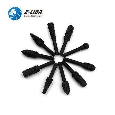 Z-Lion 10PCS 6.3mm Round Shank Rotary Rasp Set Woodworking Grinding Drill Bits Rotary File 45 Steel Saw Cutter Set