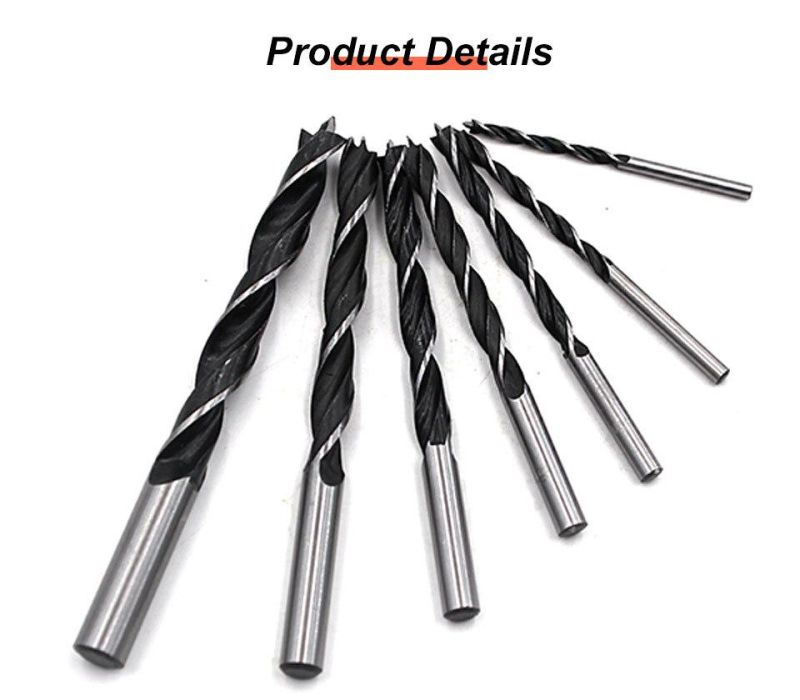 Z-Lion 7PCS High-Carbon Steel Quick Woodworking Three Point Rotary Twist Drill Bit Set for Cork/Rubber