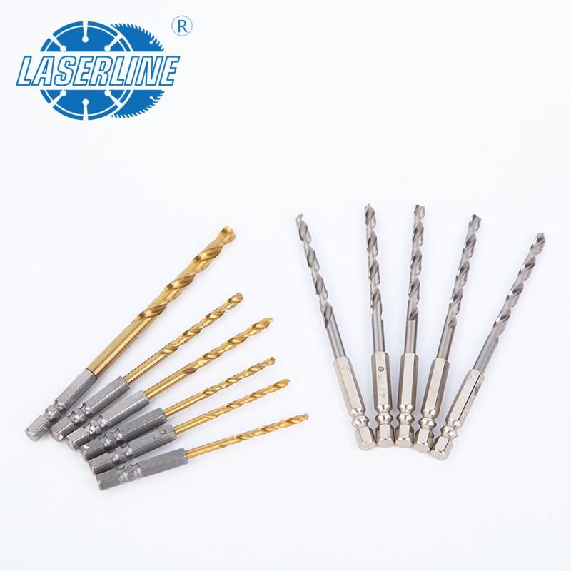 HSS Twist Drill Bit 1/4 Hex Shank Twist Drill Bit High Speed Steel for Wood Plastic Drilling Tool