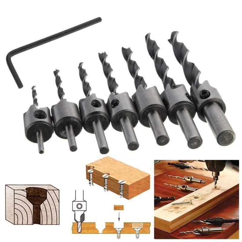 Dophee Flute Countersink Drills Bit HSS Drills Bit Reamer for Woodworking