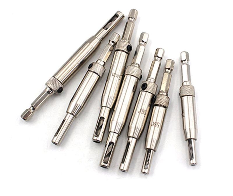 Z-Lion 7PCS Quick Door Window Woodworking Assembly Hinge Hole Punch Drilling Hexagonal Positioning Drill Set