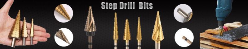 Behappy 5PCS Straight Flute Amber Finish Step Drill Bits Set