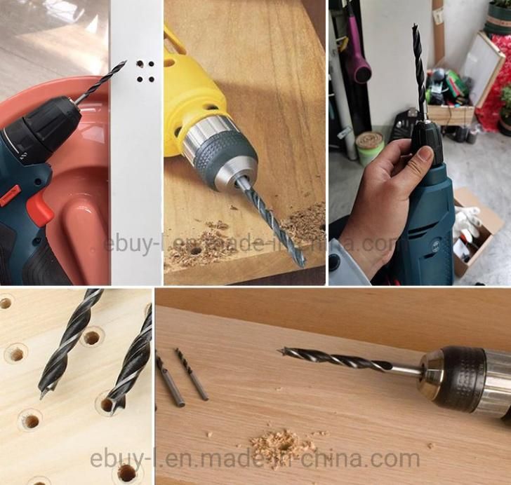 Wood Drill Bit Set 4-10mm Hex Shank Woodworking Twist Drill Quick Change Bits Fits 1/4" 6.35mm Hex Cordless Screwdrivers