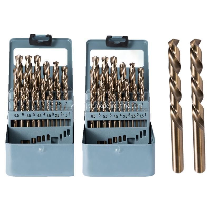 HSS 6542 Straight Shank Twist Drill Bit Cobalt Containing Stainless Steel 10 PCS Set Twist Drill