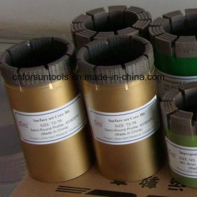 T2-76 Core Drill Bit, 40/60spc, Semi-Round