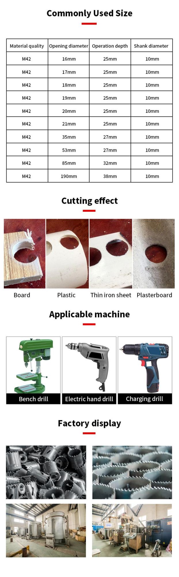 Pilihu Bi-Metal Hole Saw HSS M42 Hole Cutter for Wood, Plastic, Drywall, Plasterboard and Soft Metal Sheet