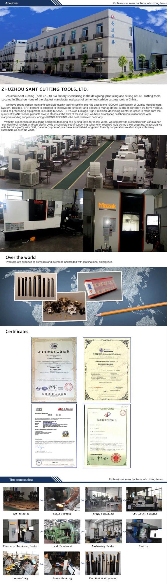 CNC Indexable Drilling Tools U Drill Model Ud20. Sp11.340. W32 From Zhuzhou Sant with Carbide Insert Spgt110408 or Spmg110408