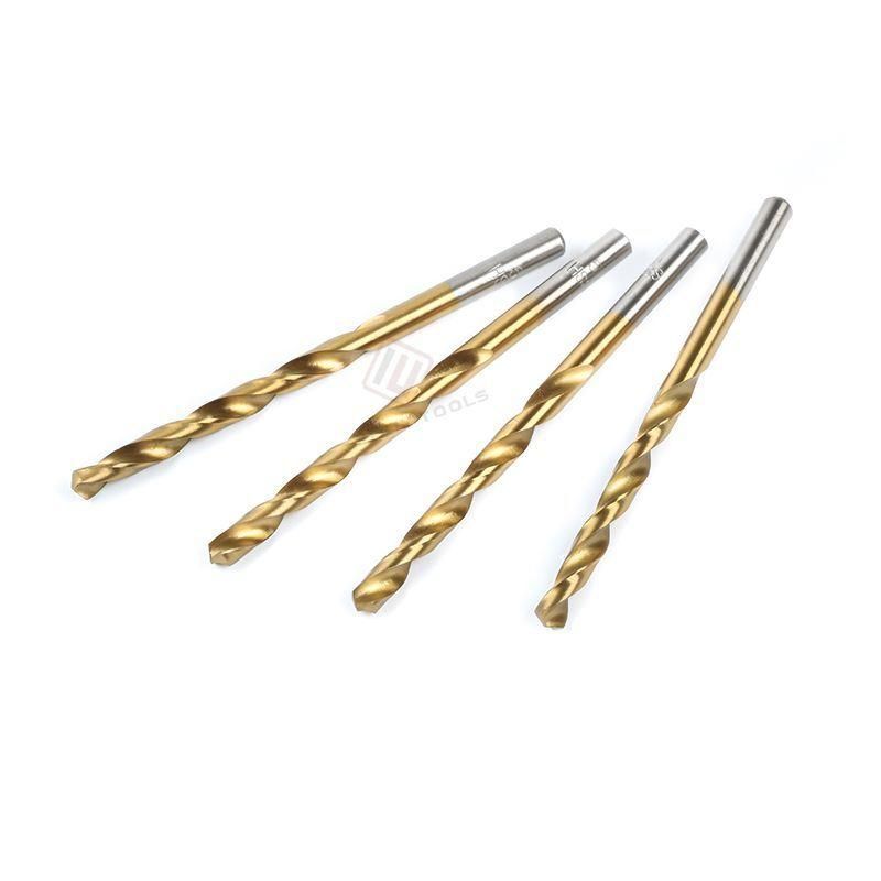 Ti-Coated HSS Straight Shank Twist Drill Bits for Metal, Stainless Steel