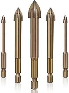 Quick Change Hex Shank Cross Carbide Tip Glass Drill Bit