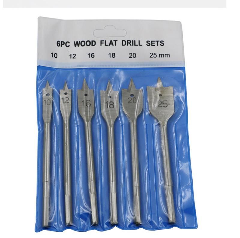 6 PCS Wood Flat Drill Bit Set