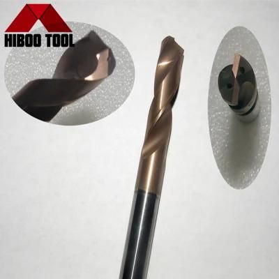 Hiboo Carbide 5D Coolant Hole Drills with Tisin Coating
