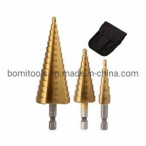 Power Tools HSS Drill Bits Customized Factory 3PCS Hex Shank Step Twist Drill Bit