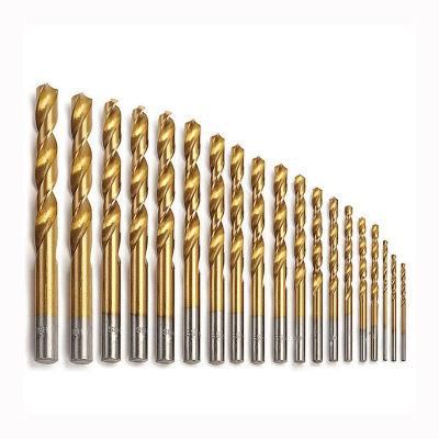 Metric Jobber Twist Drill Bits Set of 19PCS - Titanium Coated HSS 4241, Straight Shank