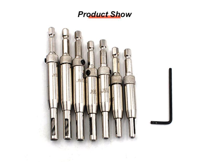 Z-Lion 7PCS Quick Door Window Woodworking Assembly Hinge Hole Punch Drilling Hexagonal Positioning Drill Set