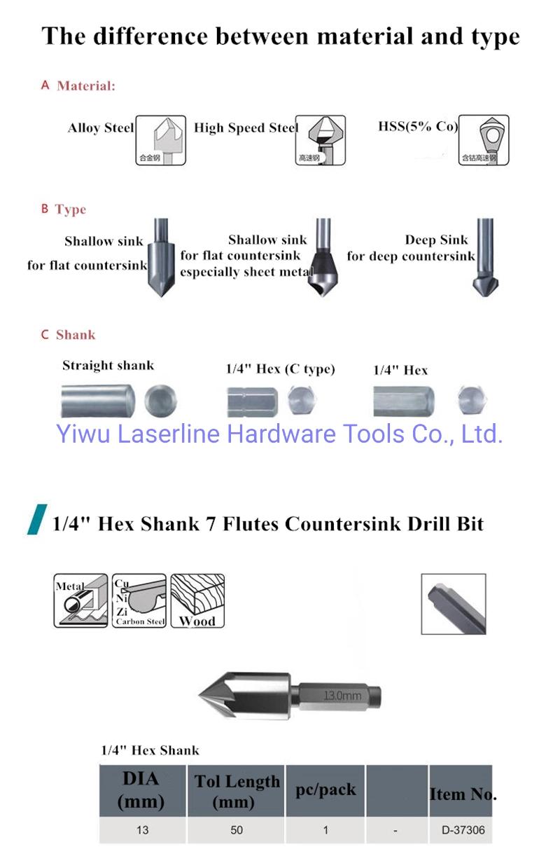 Original Makita Drill Bit for Metal Cu Ni Zn Hole Chamfering HSS Round Shank 5 Flutes Countersink Drill Bit