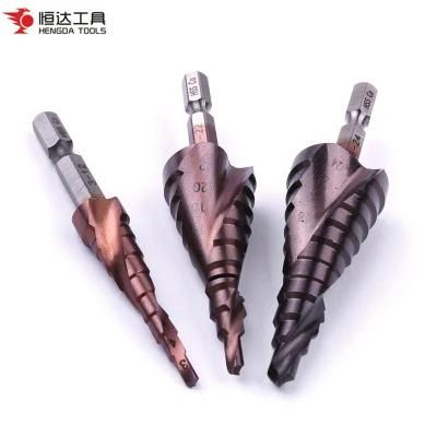 HSS M2 Step Cobalt Triangularl Handle Spiral Grooved Step Drill Bits for Sheet Metal Drilling