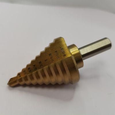 Straight Flute High-Speed Steel 4241 Groove Multi-Step Morse Drill Bit Titanium Coated