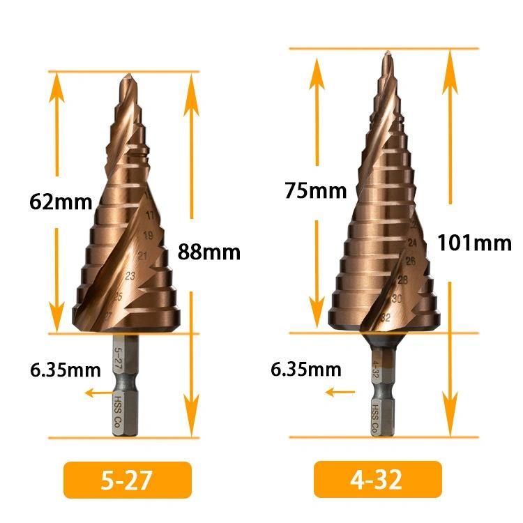 High Quality M35 Hex Shank HSS Cobalt Step Drills 4-20