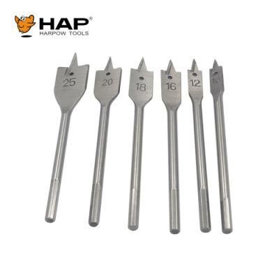 Wood Flat Drill Bits 1/4 Hex Shank Tri-Point Paddle Flat Woodworking Spade Drill Bits