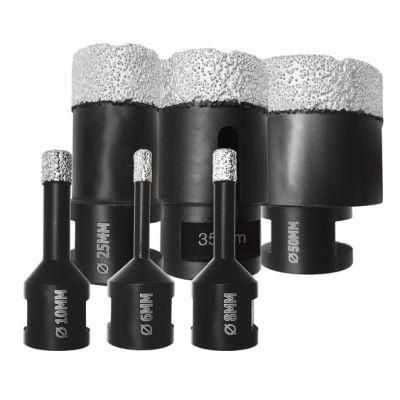 6/8/10/ 25/35/50mm 6PCS M14 Diamond Core Drill Bits Set for Porcelain Tile Granite Marble Stone Brick Vacuum Brazed Hole Saws