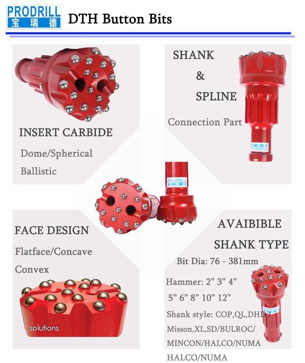 3.5 138mm Drill Bits Supplier Bits for High Pressure DTH Hammers