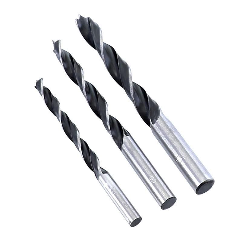 High-Speed Steel 4241 Woodworking Twist Drill Three-Pointed Drill Bit Oblique Hole Device Hardwood Drill Bit 6/8/10mm Limit Ring