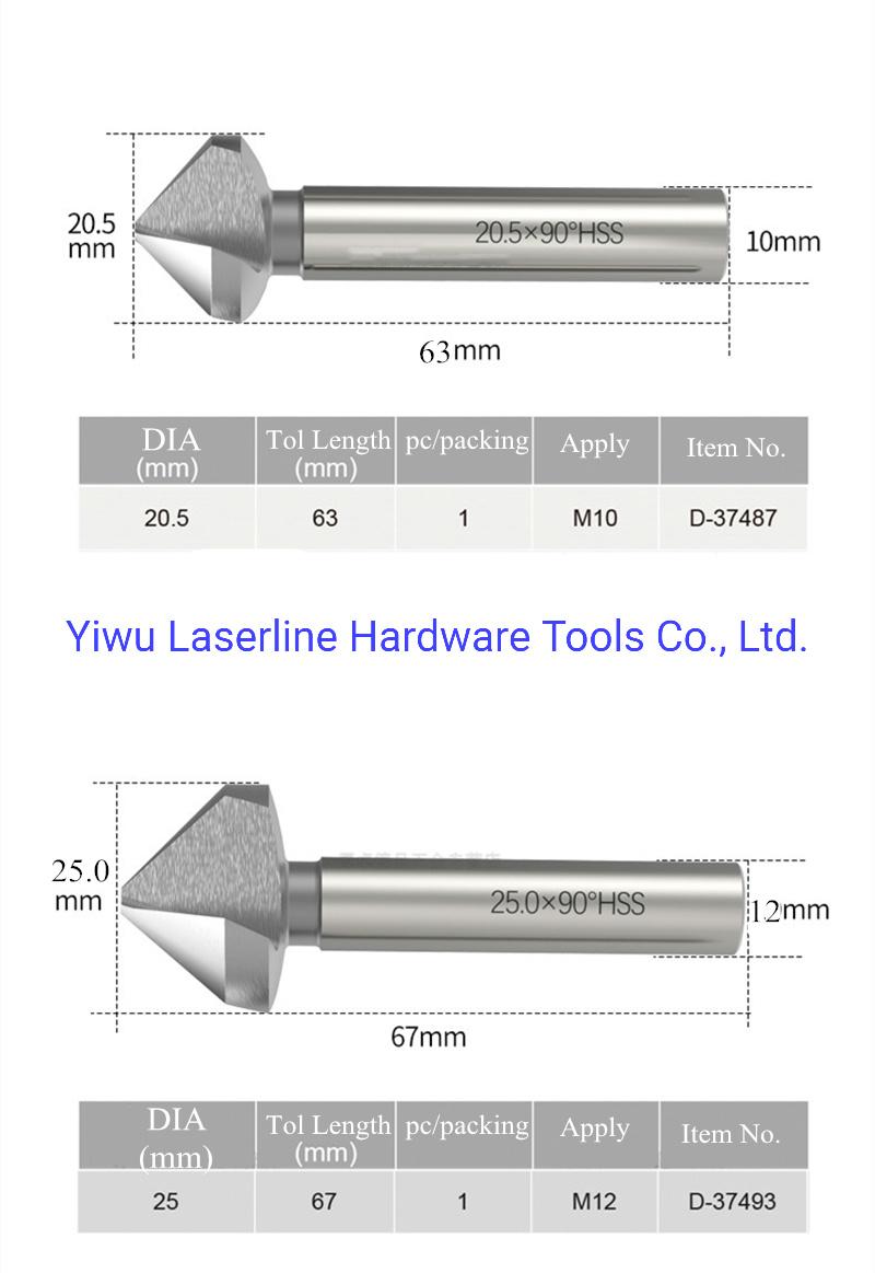 Original Makita HSS Cobalt Round Shank 3 Flutes Countersink Drill Bit for Metal Cu Ni Zn Hole Chamfering