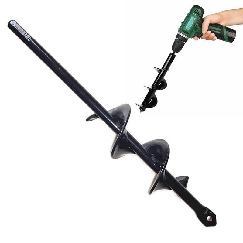 Carbon Steel Planter Garden Auger Spiral Drill Bit Flower Planting Hole Digger Drill Bit Yard Gardening Bedding Planting Tools