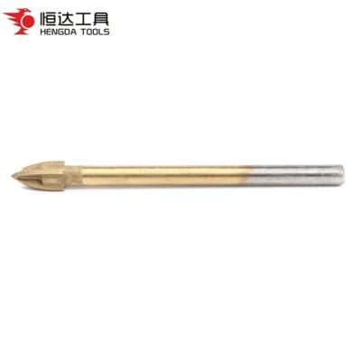 Tin-Coated Hex Shank Cross Tungsten Carbide Glass Drywall Drill Bit Lowes