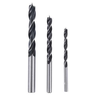 HSS Ground Tin Coated Brad Three Point Spur Drill Bit with 2 Raised Lips for Drill Wood